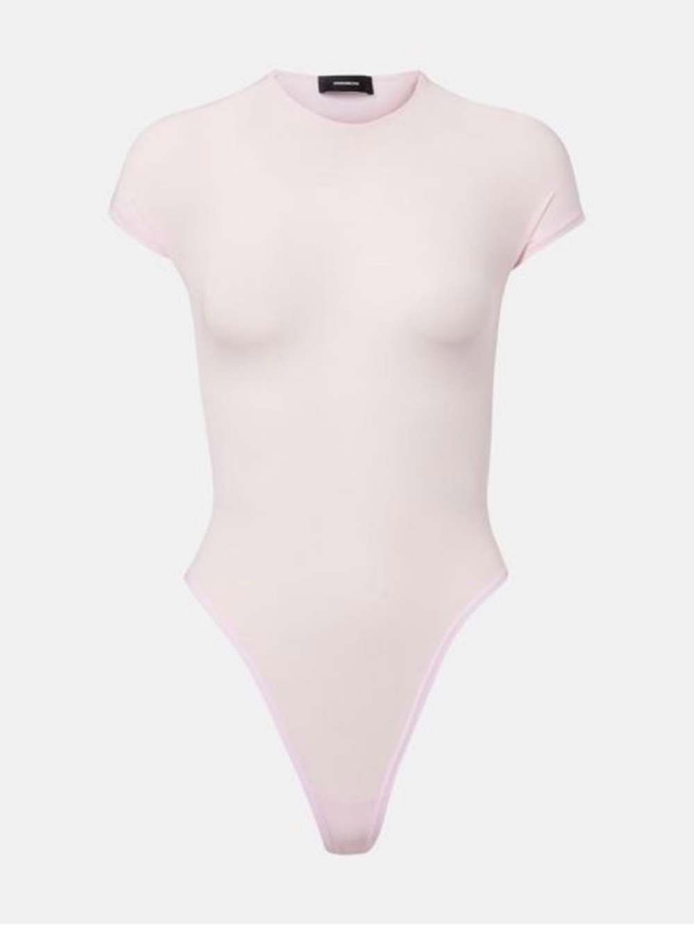 WARDROBE.NYC Sheer Cap Sleeve Bodysuit in Blush